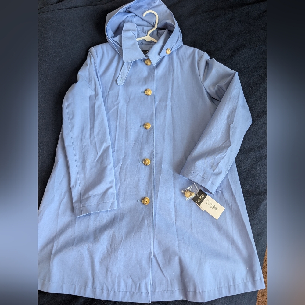 Ralph Lauren French Blue Trench Coat Rain Jacket